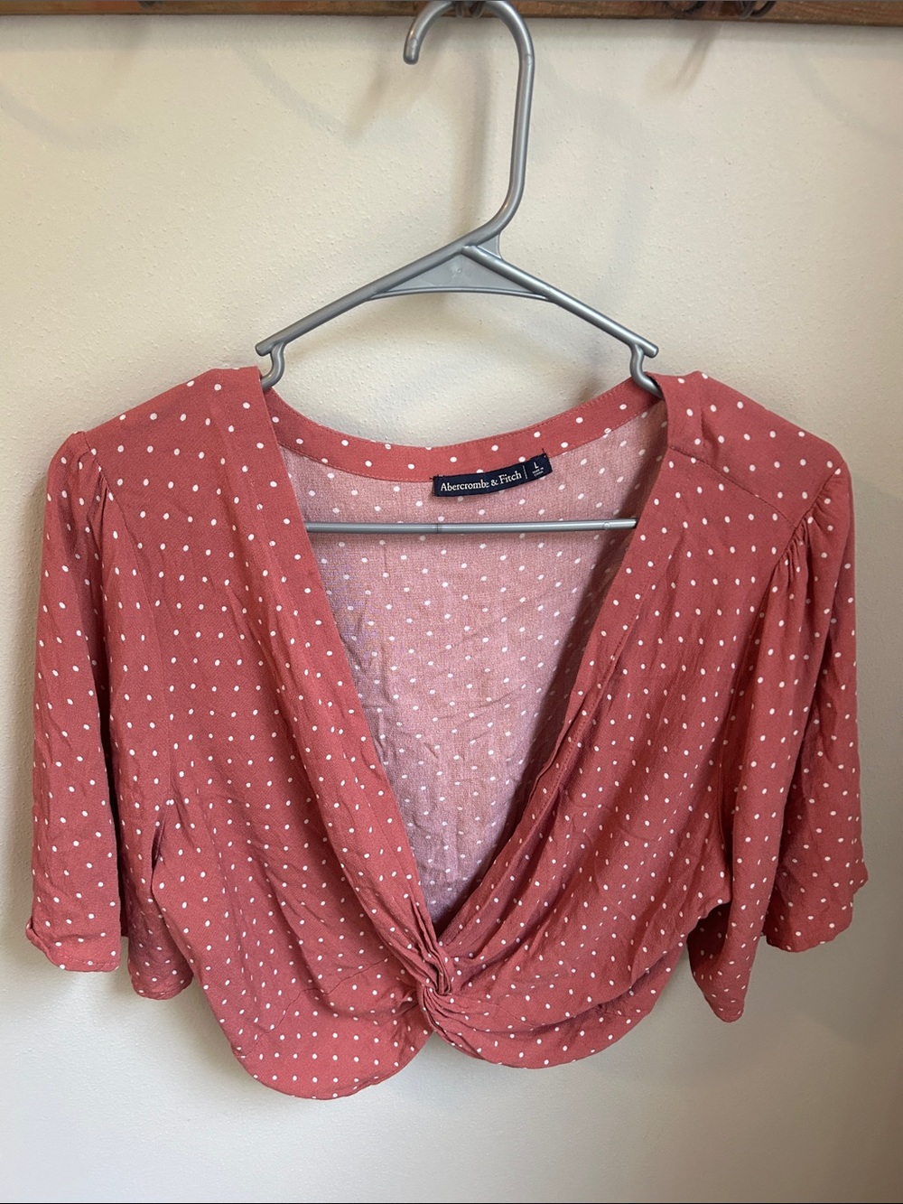 Abercrombie & Fitch Polka Dot Twist-Front Top